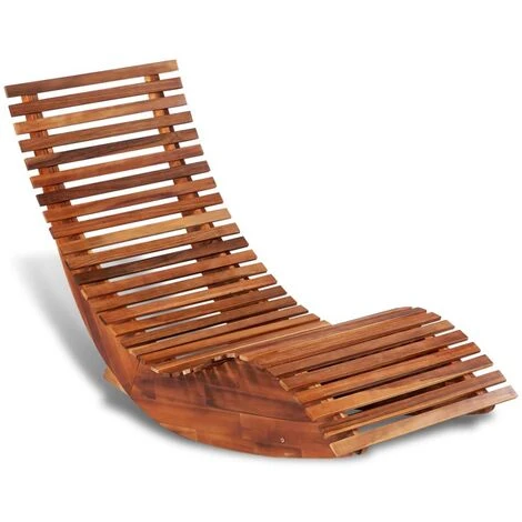 Rocking Sun Lounger Acacia Wood VidaXL
