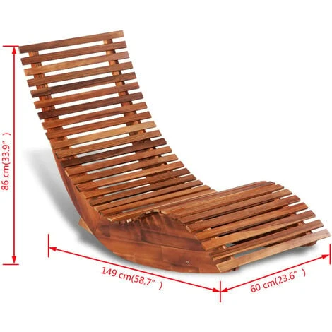 Rocking Sun Lounger Acacia Wood VidaXL - Image 3