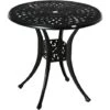 Outsunny 78cm Round Garden Dining Table Only With Parasol Hole Cast Aluminium