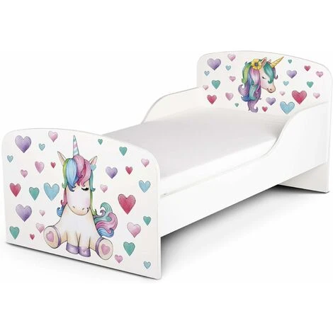 Wooden Bed For Children With A 140/70 Mattres. Unicorn UV Print.