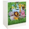 White Chest Of Drawers - ROMA - Jungle Animals