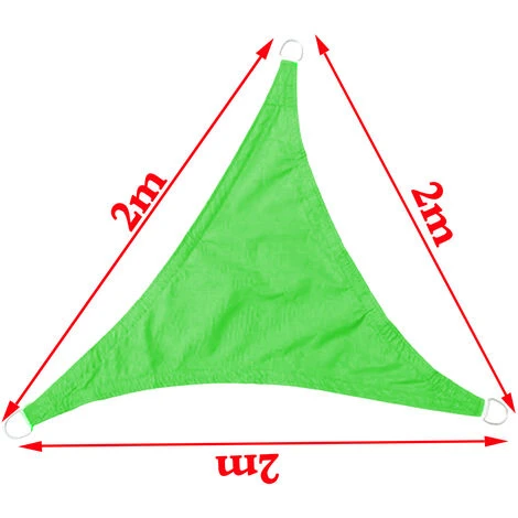 Sun Shade Sail Garden Patio Sunscreen Awning Canopy 98% UV Block Light Green Triangle 2x2x2m - Image 5