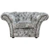 Chesterfield Blenheim Armchair Lustro Argent Velvet