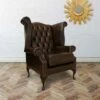 Scroll Wing Chair UK Manufactured Antique Brown
