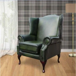 Richmond Chesterfield Armchair UK Manufactured Antique Green
