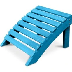 Garden Chair Footrest Adirondack Wood Outdoor Furniture - Alana Turquoise Hemlock Wood