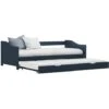 Topdeal Pull-out Sofa Bed Frame Grey Pinewood 90x200 Cm VDTD24041