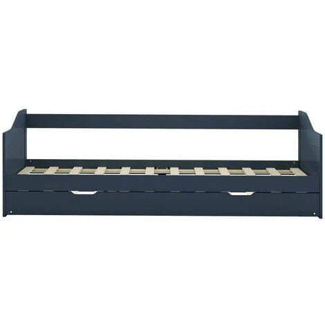 Topdeal Pull-out Sofa Bed Frame Grey Pinewood 90x200 Cm VDTD24041 - Image 4