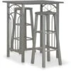 Topdeal 3 Piece Bar Set Wood And Steel Anthracite VDTD24935