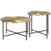 Topdeal Table Set 2 Pieces Brass-covered MDF VDFF12219UK