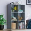Durham 6 Cube Bookcase Shelf Wooden Display Storage Rack Free Standing Shelf Unit, Grey-0-Baskets