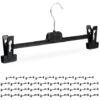 Set Of 40 Relaxdays Plastic Trouser Holders, Adjustable Clamp Hangers, Swivel Metal Hooks, HWD: 14x36x3 Cm, Black