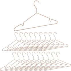 Set Of 20 Relaxdays Rosé-Golden Coat Hangers, Thin Elegant Wire Hangers For Tops, Shiny, Compact, Copper