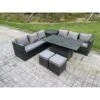 Fimous 8 Seater Wicker Rattan Garden Furniture Rising Table Sets Footstool Extra Side Table