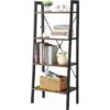 4-Tier Bookcase Multifunction Display Rack Ladder Bookshelf NATURAL WOOD