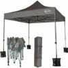 MAXIMUS HEAVY DUTY POP UP GAZEBO 3mx3m COMMERCIAL MARKET STALL & 4 WEIGHT BAGS NS GREY