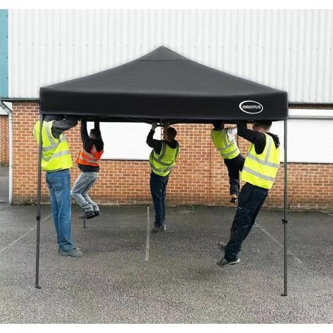 MAXIMUS HEAVY DUTY POP UP GAZEBO 3mx3m COMMERCIAL MARKET STALL & 4 WEIGHT BAGS NS GREY - Image 4