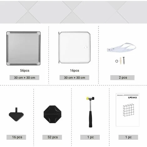 SONGMICS 15-Cube DIY Storage Organiser Unit, Plastic Closet Cabinet, Wardrobe, With Doors, For Clothes Shoes Toys Books, Easy To Assemble, Grey LPC443G01 - Image 4