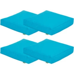 Gardenista Jumbo Large Outdoor Cushion Chair Seat Floor Cover Patio Pads Padded Pillow 4pk, Turquoise