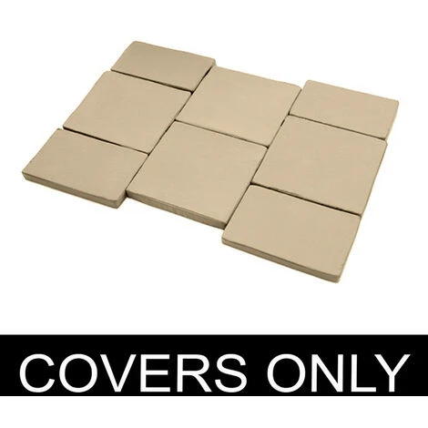 Gardenista Outdoor Rattan Cushion Pad Covers For Garden Patio Furniture, Replacement Seat Covers For Chair Pads Water Resistant & Fire Retardant Polyester Fabric 8 Piece, Stone (Covers Only)