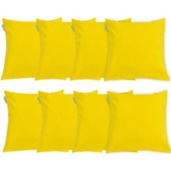 Gardenista Outdoor Scatter Cushions For Garden Decorations Square Pillows For Rattan Chair, Ready Hollow Fibre Filling With Removable Covers And Hidden Zip 8pk, Yellow