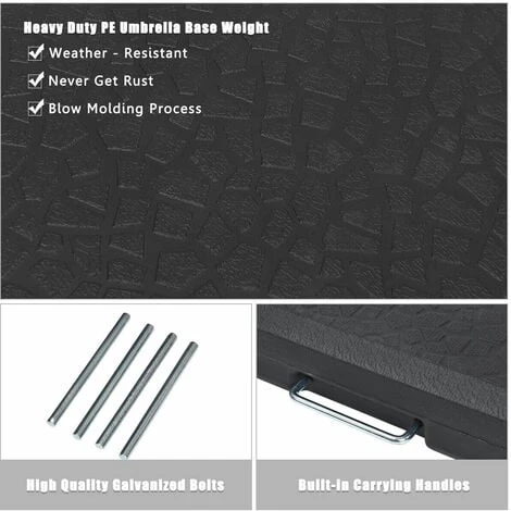 4PCS Outdoor Umbrella Cantilever Parasol Base Stand Sand Water Filled Weights - Image 3