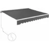 GIZCAM 2.5 X 3m Manual Awning, Articulated Arm Awning,Awning Cover Garden Patio Canopy Sun Shade Shelter Retractable Grey