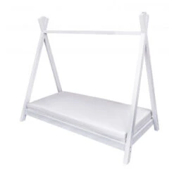 Teepee Toddler Bed With Kinder Flow Mattress & Removable Washable Water Resistant Cover - White