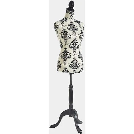 BTFY Female Tailors Dressmaking Mannequin With 2 Removable Covers White/White Damask, Tailors Decorative Dummy Body Adjustable Height & Tripod Dress Stand - UK Size 8/10 - Image 2
