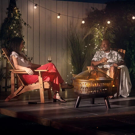 VonHaus Adirondack Chair - Outdoor Garden Furniture Fire Pit Chair Made From Acacia Hardwood With Oiled Finish - Image 3