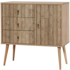City Sideboard Cabinet Cupboard Storage Furniture Drawers & Doors Natural