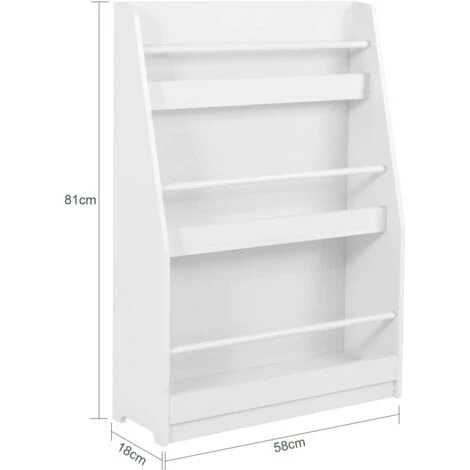 SoBuy Children Kids Bookcase Book Shelf Toy Shelf Storage Display Shelf Rack Organizer,KMB45-W - Image 4