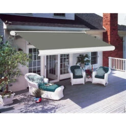 Greenbay 4.5x3M Full Cassette Electric Remote Controlled Retractable Garden Patio Canopy Awning Grey