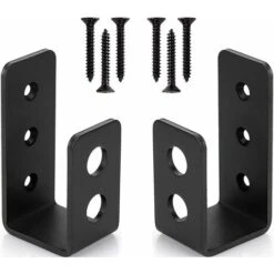 Heavy Duty Steel Door Brackets For 2x4 Door, U-Shape Security Bar, 2Pcs