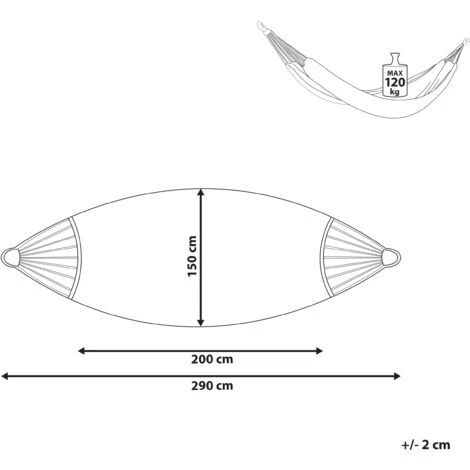 Indoor Outdoor Boho Style Hanging Hammock Swing Cotton Seat Grey Rocca - Image 3