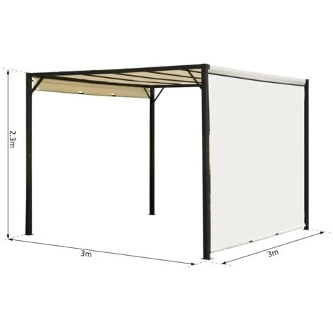 Metal Garden Pergola Retractable Gazebo Canopy Large Structure Sun Patio Awning - Image 2