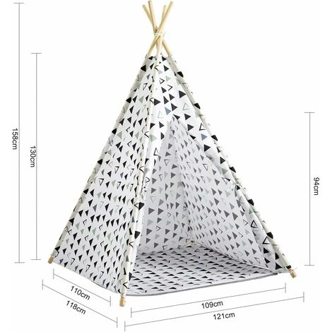 SoBuy Children Play Tent Playhouse Kids Teepee Tipi With Floor Mat,OSS03-A02 - Image 3
