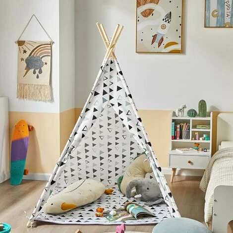 SoBuy Children Play Tent Playhouse Kids Teepee Tipi With Floor Mat,OSS03-A02 - Image 5