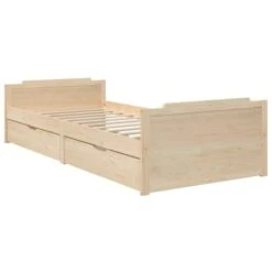 Bed Frame With Drawers Solid Wood Pine 90x200 Cm VidaXL