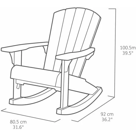 Adirondack Rocking Chair Troy Graphite Keter - Image 3