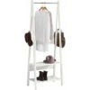 SoBuy White Modern Clothes Rail Stand Rack With Two Storage Shelves, FRG59-W