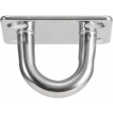 M6 Heavy Duty Pad Eye Plate, 304 Stainless Steel Oblong Eye Pad Plate, Staple Ring Hook Loop U-Shaped Sail Shade Marine Hardware, Wall Ceiling Hammock Hooks Hanger For Swing Suspension(4Pcs) - Image 4