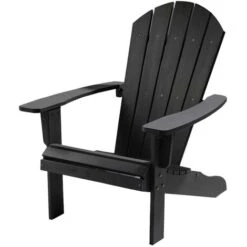 Weatherproof Bjorn Outdoor Adirondack Chair - Garden Patio (Black)
