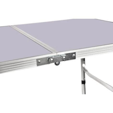 90CM Portable Aluminum Folding Table Party Garden BBQ Camping Table, 2 Gear Adjustable Height Lightweight Aluminum Foldable Table For Outdoor Picnic Cooking, White, Unfolding Size: 90x67/37CM - Image 2