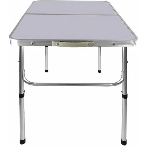 90CM Portable Aluminum Folding Table Party Garden BBQ Camping Table, 2 Gear Adjustable Height Lightweight Aluminum Foldable Table For Outdoor Picnic Cooking, White, Unfolding Size: 90x67/37CM - Image 5