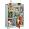 Relaxdays Children's Shelf, Storage Unit For Books, Toys And Games, Stable MDF Material, HxWxD: 100 X 71.5 X 34 Cm, Grey
