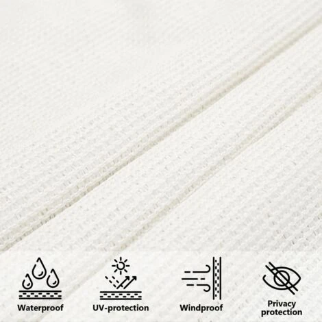 Sunshade Sail HDPE Square 3.6x3.6 M White VidaXL - Image 4