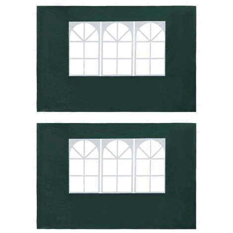 Hommoo Party Tent Sidewall 2 Pcs With Window PE Green