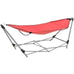 Hommoo Hammock With Foldable Stand Red