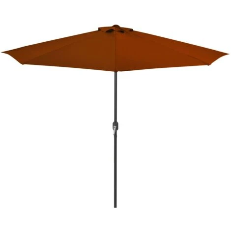 Hommoo Balcony Parasol With Aluminium Pole Terracotta 300x150x253 Cm Half - Image 3